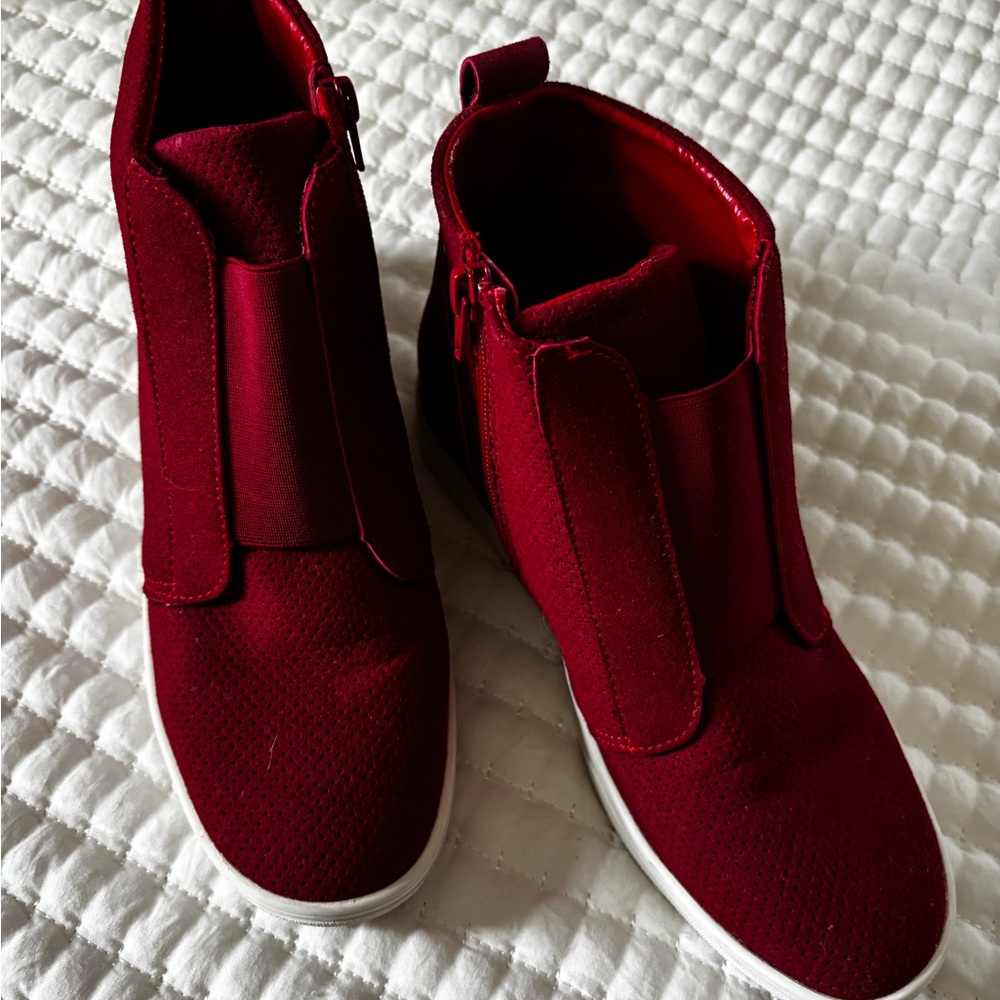 Women's Red High-Top Sneakers